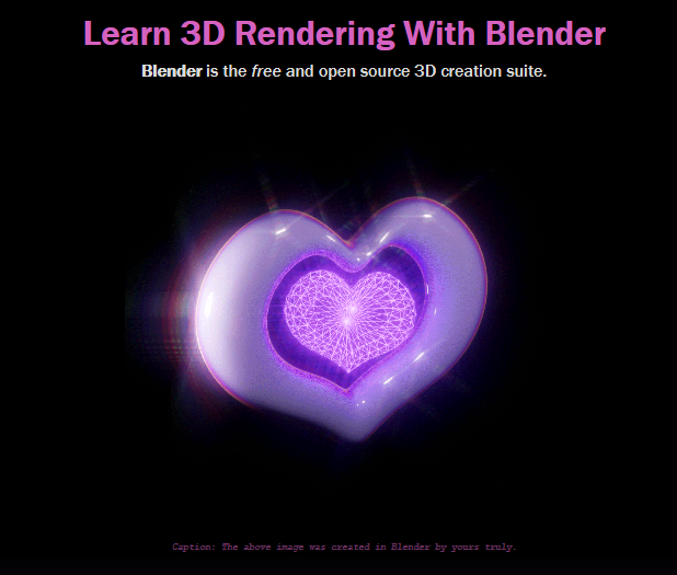 Blender Landing Page